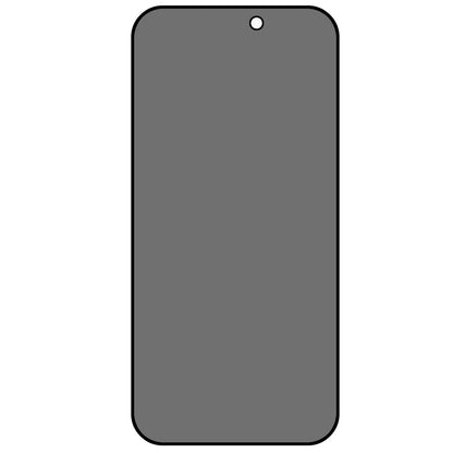 For iPhone 15 Pro Full Coverage Side Glue Tempered Glass Film Silk Printing Anti-Spy Screen Protector