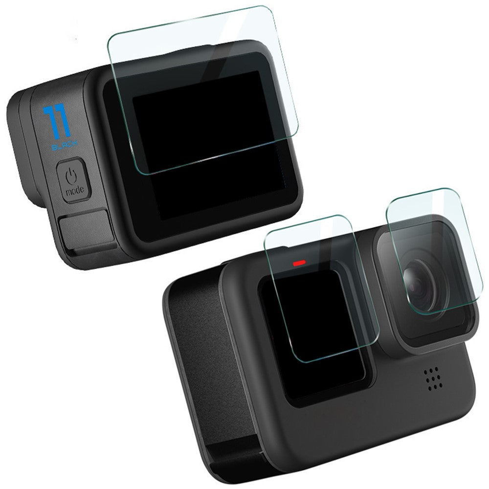 IMAK 1 Set Camera Screen Protector for GoPro Hero 11 Black , Tempered Glass Film (Front Screen+Rear Screen+Lens)