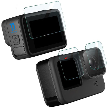 IMAK 1 Set Camera Screen Protector for GoPro Hero 11 Black , Tempered Glass Film (Front Screen+Rear Screen+Lens)