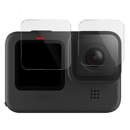 IMAK 1 Set Camera Screen Protector for GoPro Hero 11 Black , Tempered Glass Film (Front Screen+Rear Screen+Lens)