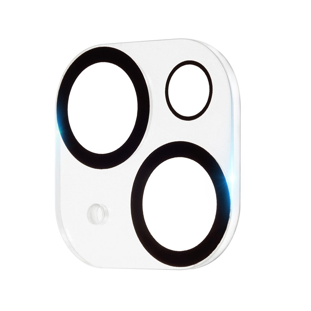 2Pcs for iPhone 15 / 15 Plus Camera Lens Protector Silk Printing 3D Arc Edge HD Tempered Glass Lens Film with Black Circle