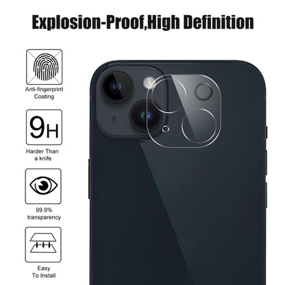 Tempered Glass Camera Lens Protector for iPhone 15 / 15 Plus Anti-explosion Ultra Clear Phone Lens Film