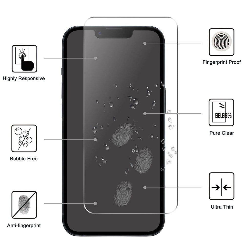 For iPhone 15 Pro Anti-Fingerprint 2.5D Arc Edge Tempered Glass Film Cell Phone Screen Protector
