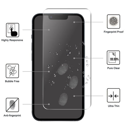 For iPhone 15 Clear Tempered Glass Screen Protector Anti-explosion Film + Camera Lens Protector