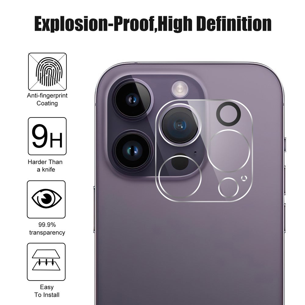 For iPhone 15 Pro Max Anti-scratch Tempered Glass Screen Protector Ultra Clear Film + Camera Lens Protector