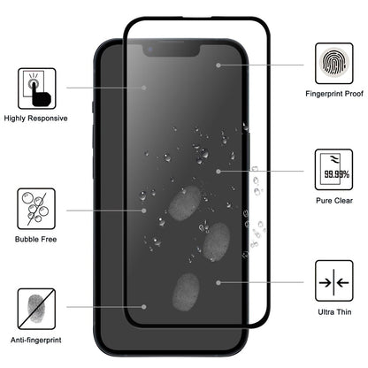 For iPhone 15 Plus HD Clear Dustproof Phone Screen Film Black Edge Full Glue AGC Glass Covering Protector