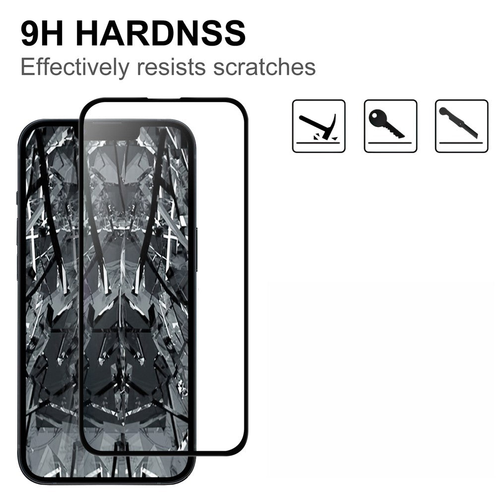 For iPhone 15 Plus HD Clear Dustproof Phone Screen Film Black Edge Full Glue AGC Glass Covering Protector