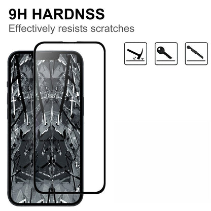 For iPhone 15 Plus HD Clear Dustproof Phone Screen Film Black Edge Full Glue AGC Glass Covering Protector