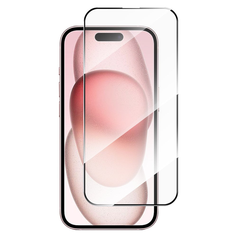 ENKAY HAT PRINCE For iPhone 15 Plus 2.5D 0.26mm Screen Protector Silk Printing Full Glue High Aluminium-silicon Glass Film
