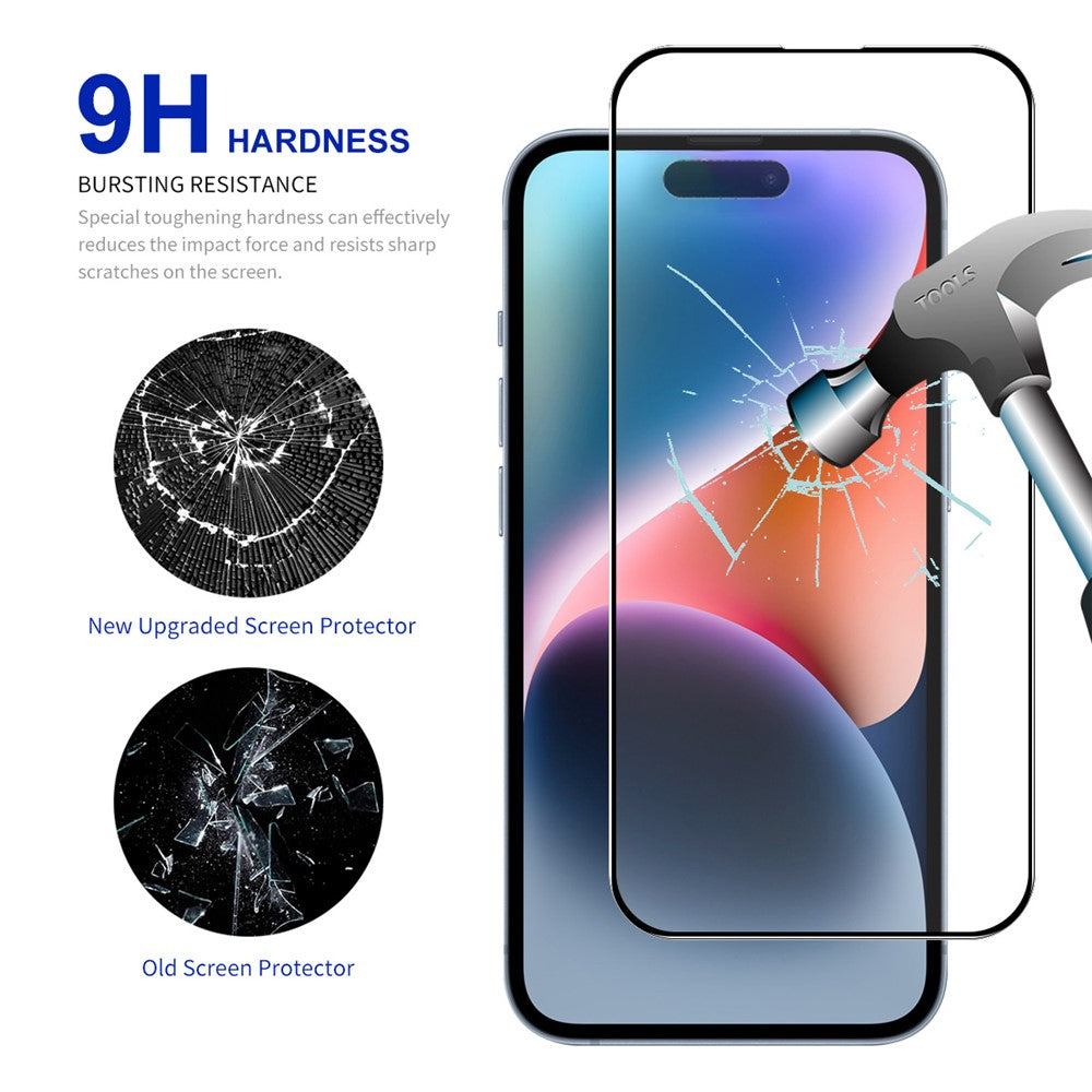 ENKAY HAT PRINCE For iPhone 15 Plus 2.5D 0.26mm Screen Protector Silk Printing Full Glue High Aluminium-silicon Glass Film