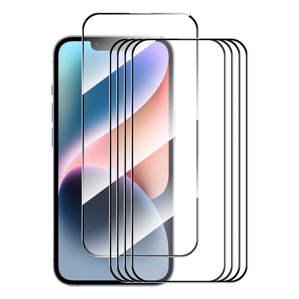 ENKAY HAT PRINCE 5Pcs Ultra Clear Film for iPhone 15 Plus Silk Printing 2.5D 0.26mm High Aluminium-silicon Glass Screen Protector