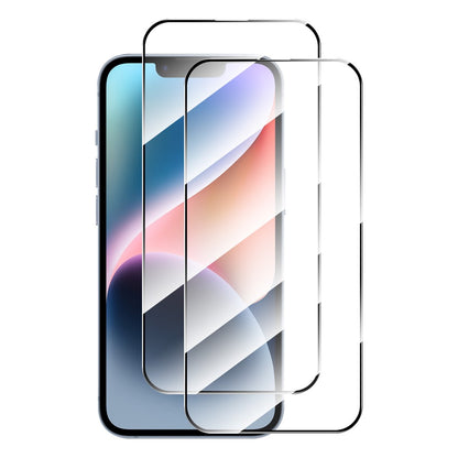 ENKAY HAT PRINCE 2Pcs 9H Anti-explosion Film for iPhone 15 Silk Printing 0.26mm 2.5D High Aluminium-silicon Glass Screen Protector