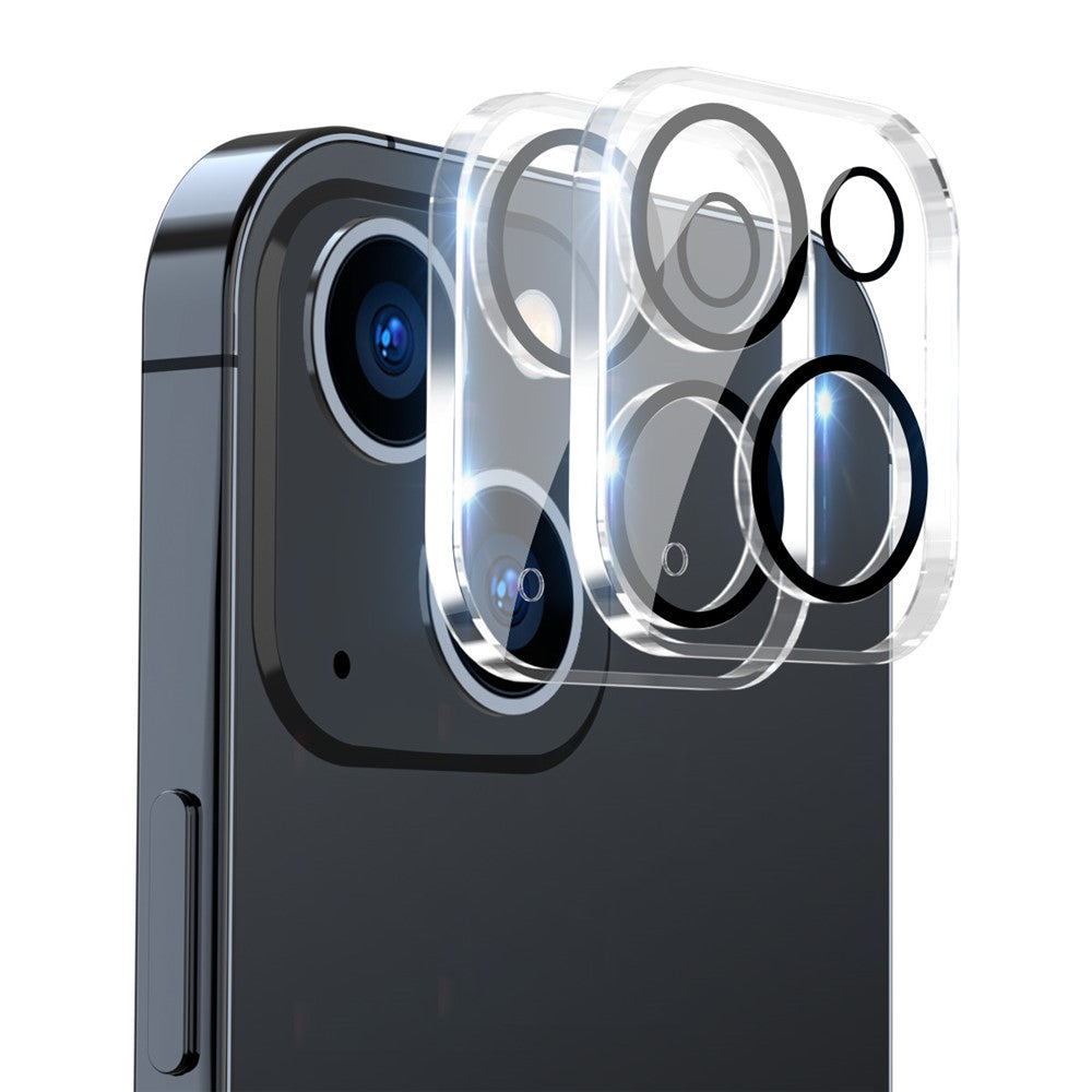 ENKAY HAT PRINCE 2Pcs For iPhone 15 / 15 Plus Camera Lens Protector Tempered Glass Full Cover Clear Lens Film
