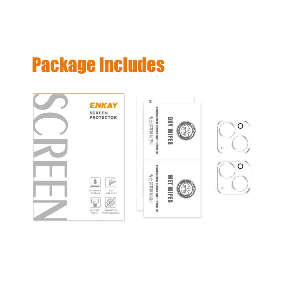 ENKAY HAT PRINCE 2Pcs For iPhone 15 / 15 Plus Back Camera Lens Film Full Cover Tempered Glass HD Lens Protector