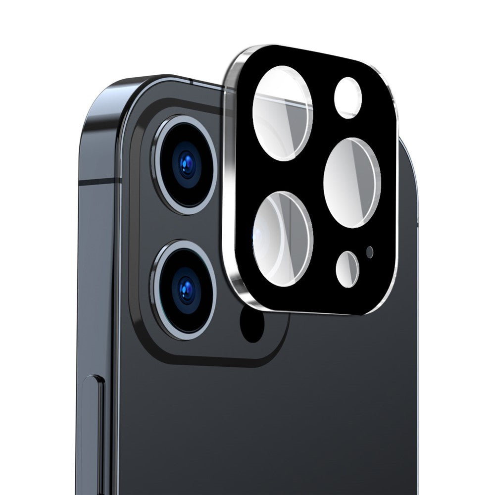 ENKAY HAT PRINCE For iPhone 15 Pro / 15 Pro Max Silk Printing Camera Lens Film Full Cover Tempered Glass Lens Protector