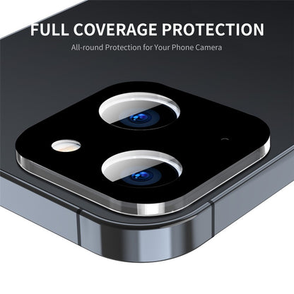 ENKAY HAT PRINCE For iPhone 15 / 15 Plus Tempered Glass Camera Lens Protector Full Cover Silk Printing Lens Film