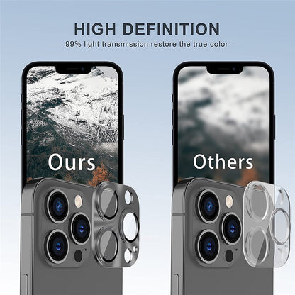 HAT PRINCE ENKAY For iPhone 15 Pro / 15 Pro Max Full Cover Camera Lens Film Aluminum Alloy + Tempered Glass Integrated Rear Lens Protector