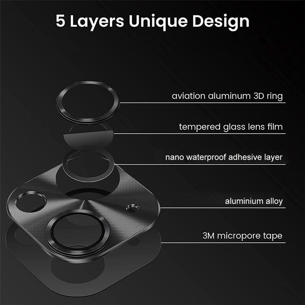 ENKAY HAT PRINCE For iPhone 15 / 15 Plus Camera Lens Protector Aluminum Alloy + Tempered Glass Integrated Full Cover Lens Film