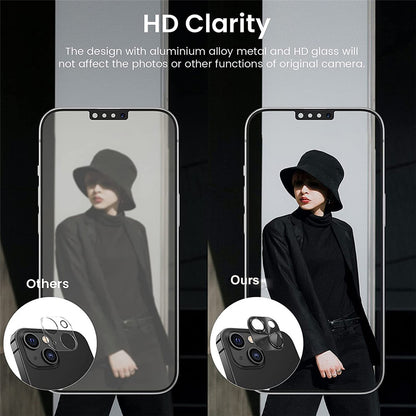 ENKAY HAT PRINCE For iPhone 15 / 15 Plus Camera Lens Protector Aluminum Alloy + Tempered Glass Integrated Full Cover Lens Film