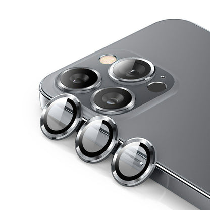 ENKAY HAT PRINCE For iPhone 15 Pro / 15 Pro Max 1 Set Camera Lens Film Tempered Glass + Aluminum Alloy Ring Lens Protector Cover