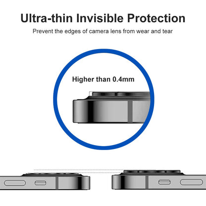 ENKAY HAT PRINCE For iPhone 15 Pro / 15 Pro Max 1 Set Camera Lens Film Tempered Glass + Aluminum Alloy Ring Lens Protector Cover