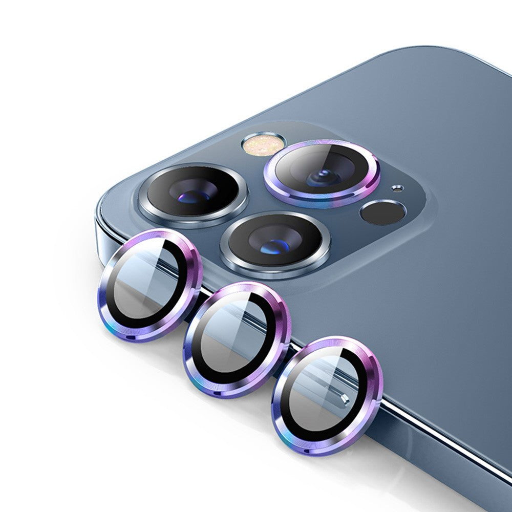 ENKAY HAT PRINCE For iPhone 15 Pro / 15 Pro Max 1 Set Camera Lens Film Tempered Glass + Aluminum Alloy Ring Lens Protector Cover