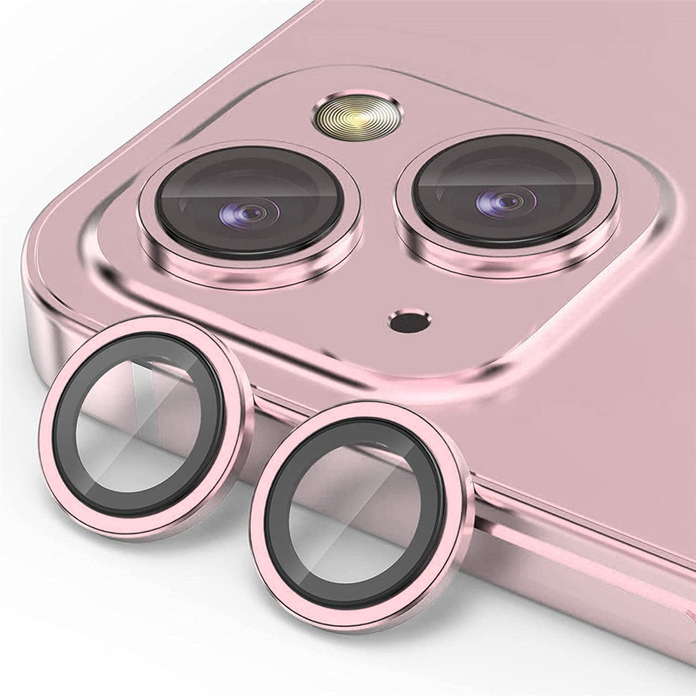 ENKAY HAT PRINCE 1 Set For iPhone 15 / 15 Plus Camera Lens Protector Tempered Glass+Aluminum Alloy AR HD Clear Lens Film