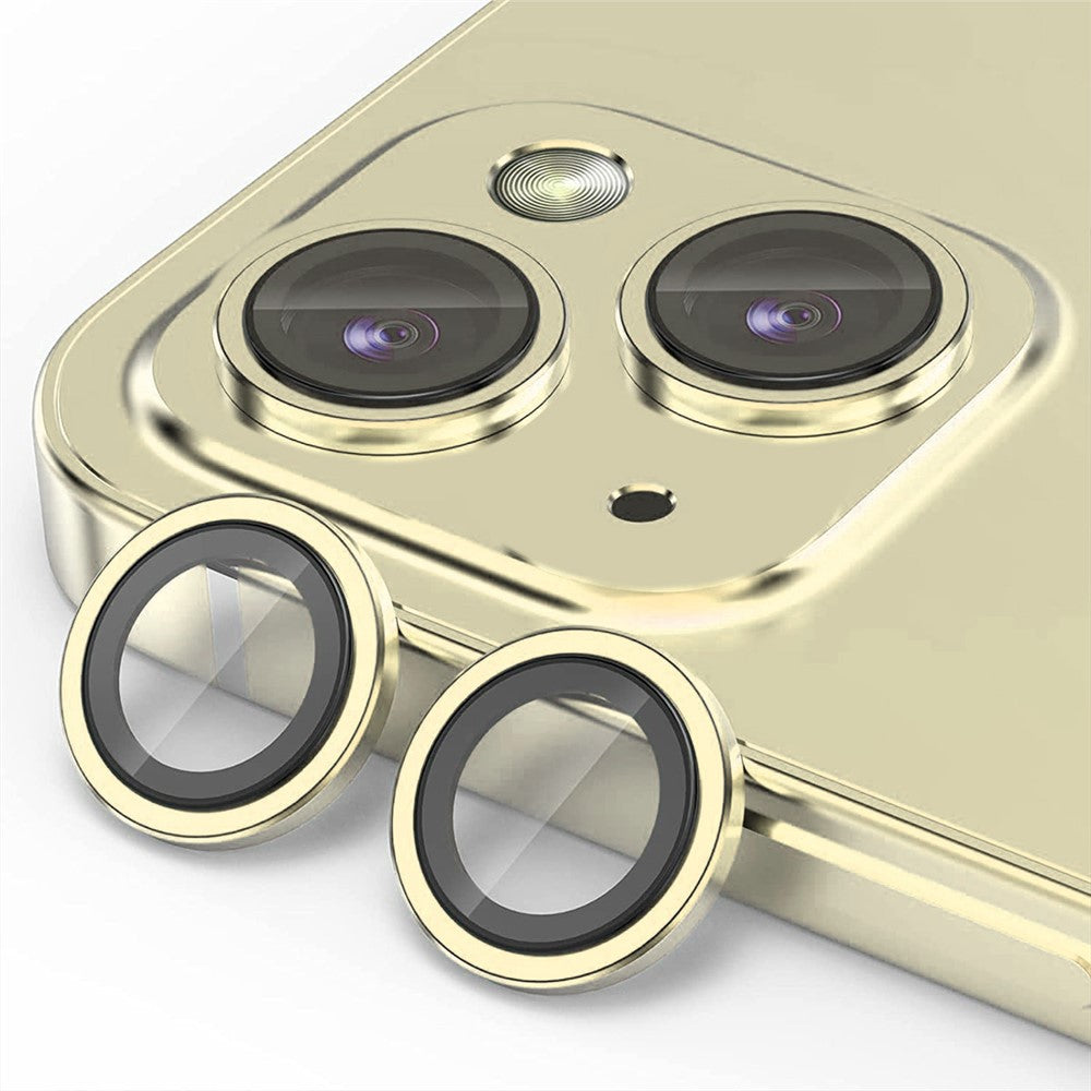 ENKAY HAT PRINCE 1 Set For iPhone 15 / 15 Plus Camera Lens Protector Tempered Glass+Aluminum Alloy AR HD Clear Lens Film