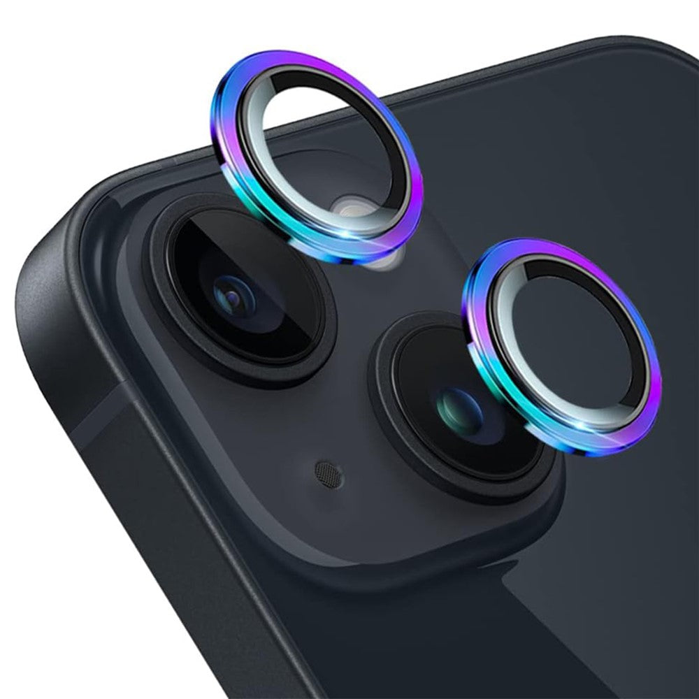 ENKAY HAT PRINCE 1 Set For iPhone 15 / 15 Plus Camera Lens Protector Tempered Glass+Aluminum Alloy AR HD Clear Lens Film