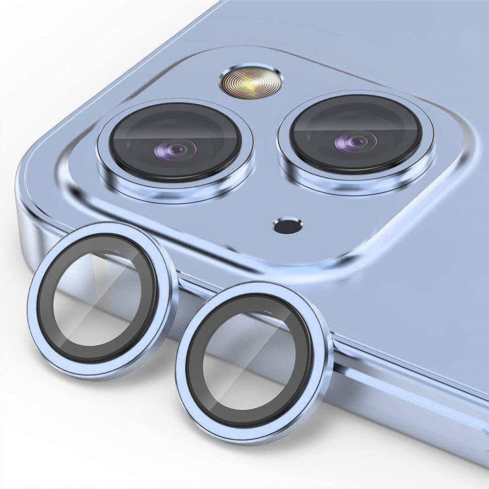 ENKAY HAT PRINCE 1 Set For iPhone 15 / 15 Plus Camera Lens Protector Tempered Glass+Aluminum Alloy AR HD Clear Lens Film