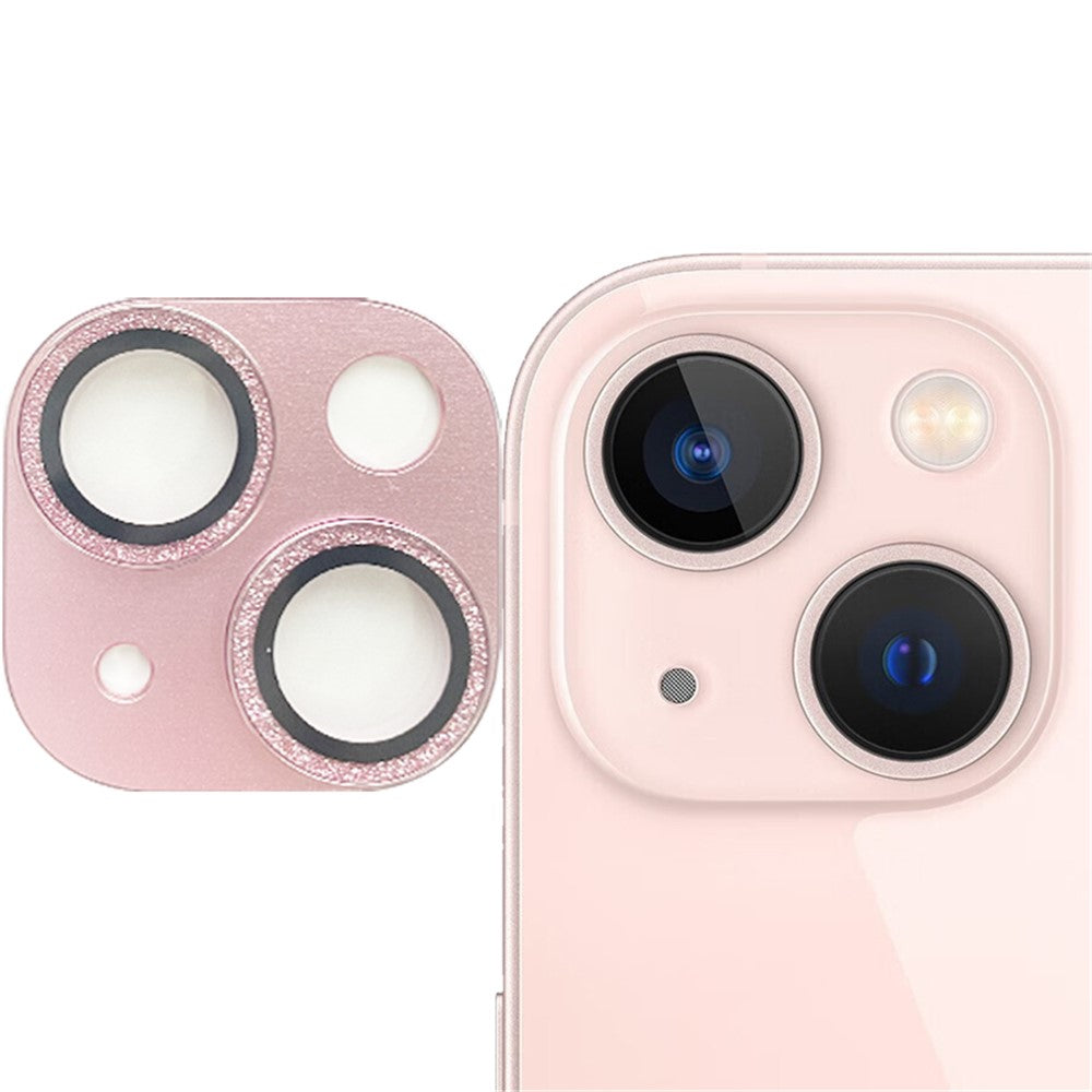 RURIHAI For iPhone 15 / 15 Plus Tempered Glass Camera Lens Protector Glitter Anti-scratch Rear Lens Film