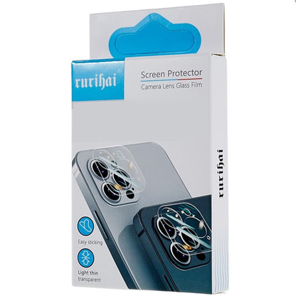 RURIHAI For iPhone 15 / 15 Plus Tempered Glass Camera Lens Protector Glitter Anti-scratch Rear Lens Film