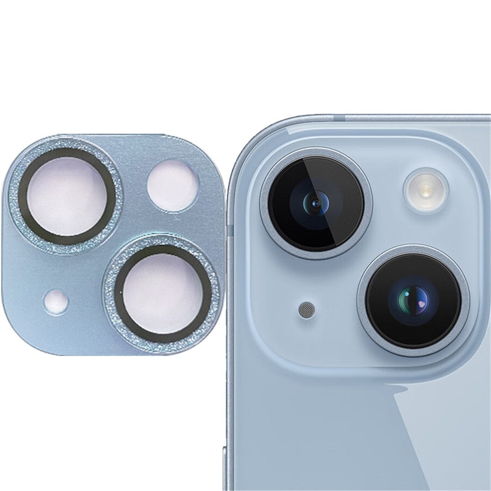 RURIHAI For iPhone 15 / 15 Plus Tempered Glass Camera Lens Protector Glitter Anti-scratch Rear Lens Film