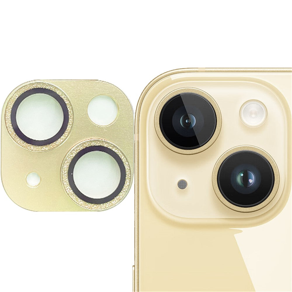 RURIHAI For iPhone 15 / 15 Plus Tempered Glass Camera Lens Protector Glitter Anti-scratch Rear Lens Film