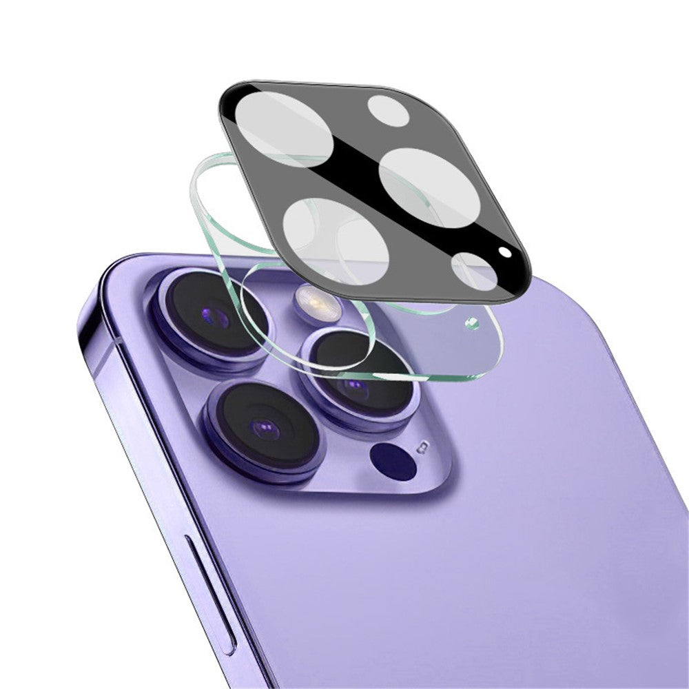 IMAK For iPhone 15 Pro / 15 Pro Max Tempered Glass Camera Lens Protector+Acrylic Lens Cap (Black Version)
