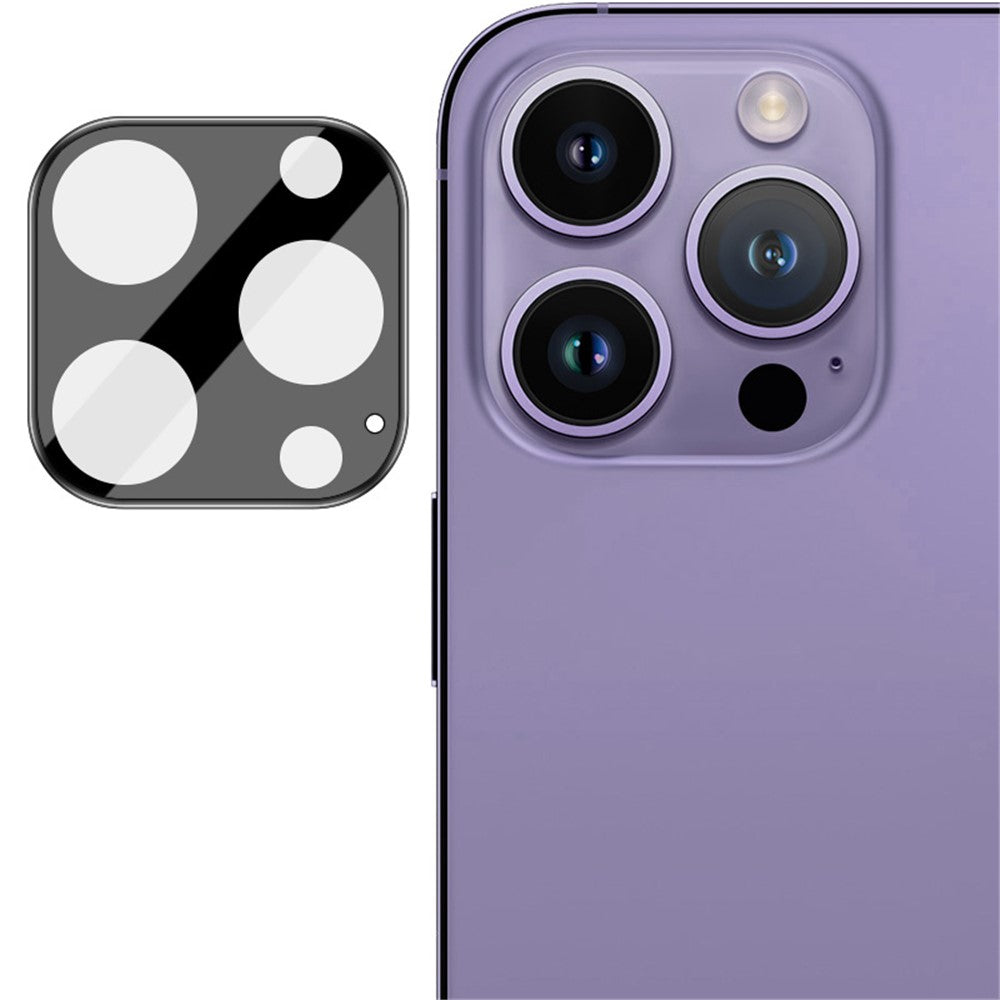 IMAK For iPhone 15 Pro / 15 Pro Max Tempered Glass Camera Lens Protector+Acrylic Lens Cap (Black Version)