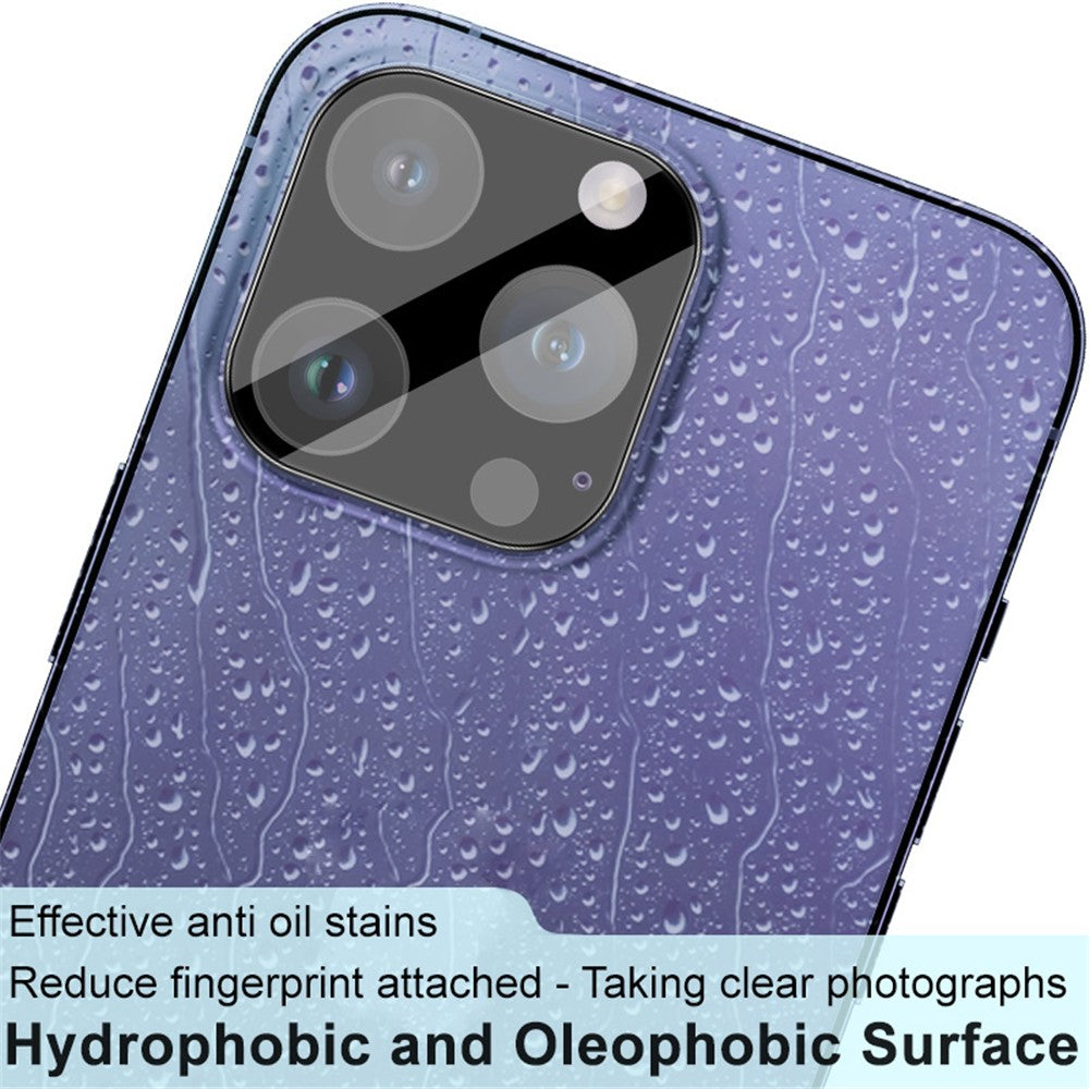 IMAK For iPhone 15 Pro / 15 Pro Max Tempered Glass Camera Lens Protector+Acrylic Lens Cap (Black Version)