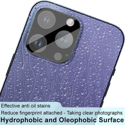 IMAK For iPhone 15 Pro / 15 Pro Max Tempered Glass Camera Lens Protector+Acrylic Lens Cap (Black Version)