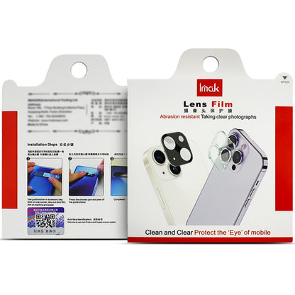 IMAK For iPhone 15 Pro / 15 Pro Max Tempered Glass Camera Lens Protector+Acrylic Lens Cap (Black Version)