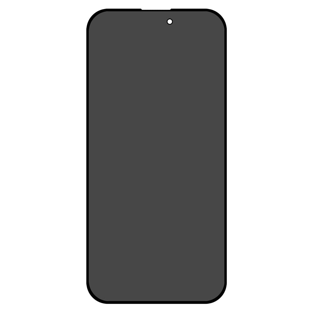 For iPhone 15 Privacy Screen Protector Silk Printing High Aluminium-silicon Glass Full Glue Full Coverage Anti-Spy Film