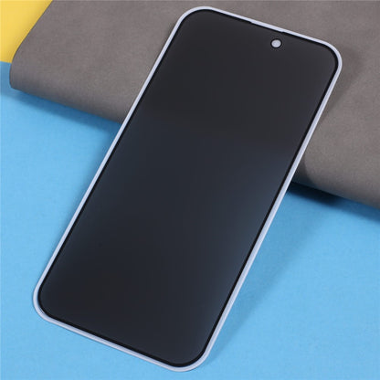 For iPhone 15 Privacy Screen Protector Silk Printing High Aluminium-silicon Glass Full Glue Full Coverage Anti-Spy Film