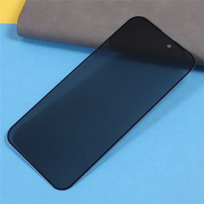 For iPhone 15 Privacy Screen Protector Silk Printing High Aluminium-silicon Glass Full Glue Full Coverage Anti-Spy Film