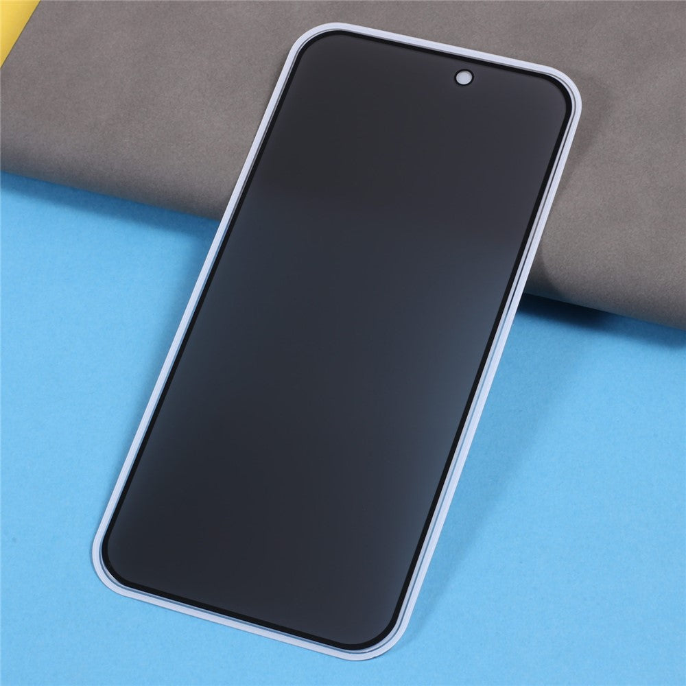 For iPhone 15 Pro Max Silk Printing Screen Protector Full Glue Full Cover High Aluminium-silicon Glass Anti-peep Film