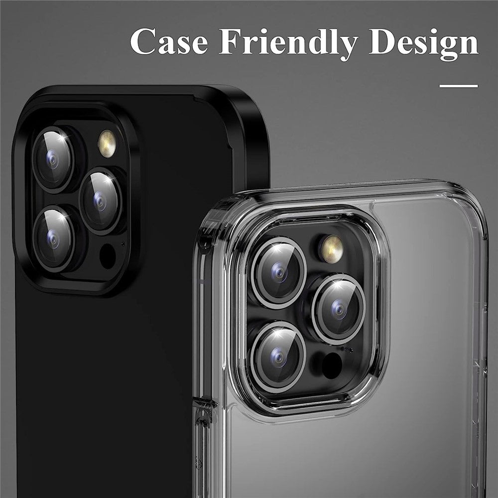 For iPhone 15 Pro / 15 Pro Max Camera Lens Protector Set CD Vein Metal Individual Ring Tempered Glass Lens Film