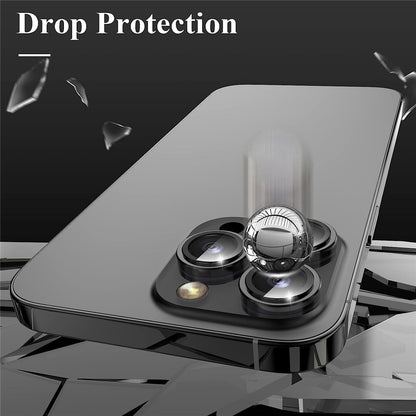 For iPhone 15 Pro / 15 Pro Max Camera Lens Protector Set CD Vein Metal Individual Ring Tempered Glass Lens Film