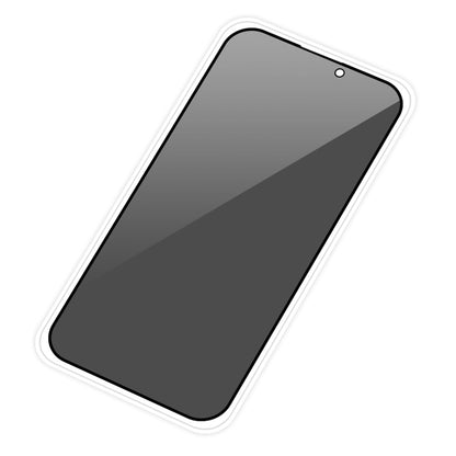 RURIHAI For iPhone 15 Full Cover High Aluminium-silicon Glass Film Silk Printing Black Edge Anti-spy Screen Protector
