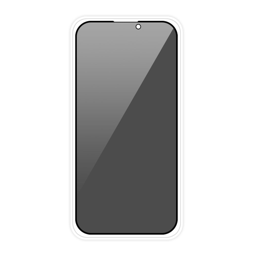 RURIHAI For iPhone 15 Full Cover High Aluminium-silicon Glass Film Silk Printing Black Edge Anti-spy Screen Protector
