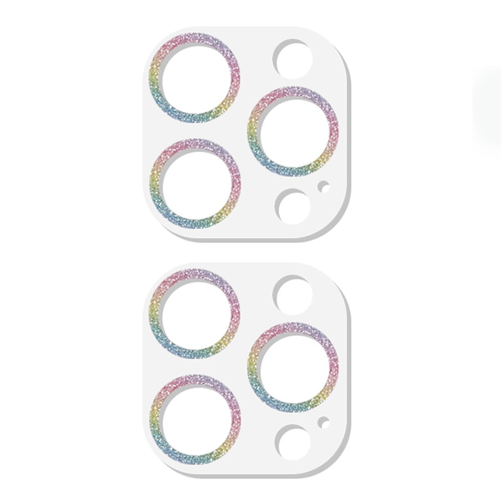2PCS for iPhone 15 Pro / 15 Pro Max Glitter Camera Lens Protector 3D Tempered Glass Integrated Lens Film