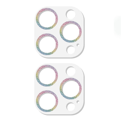 2PCS for iPhone 15 Pro / 15 Pro Max Glitter Camera Lens Protector 3D Tempered Glass Integrated Lens Film