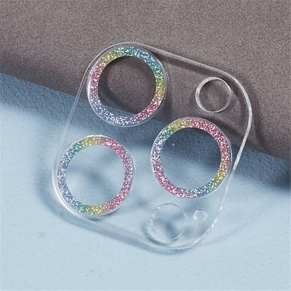 2PCS for iPhone 15 Pro / 15 Pro Max Glitter Camera Lens Protector 3D Tempered Glass Integrated Lens Film